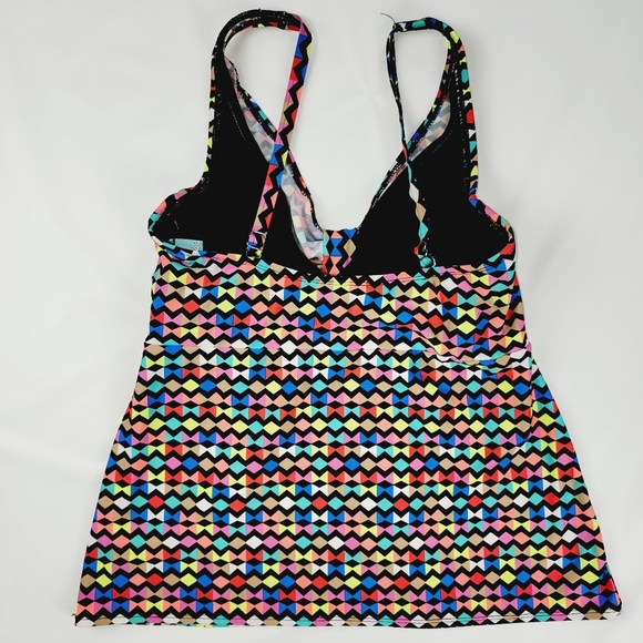 Womens Size 36C Tank Multicolor Adjustable Straps Swimming Bathing Suit Tank Top - Picture 2 of 7